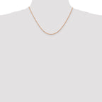 14K Rose Gold Solid Diamond-Cut Rope Chain Necklace 1.5mm