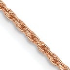 14K Rose Gold Solid Diamond-Cut Rope Chain Necklace 1.5mm
