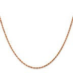 14K Rose Gold Solid Diamond-Cut Rope Chain Necklace 1.8mm