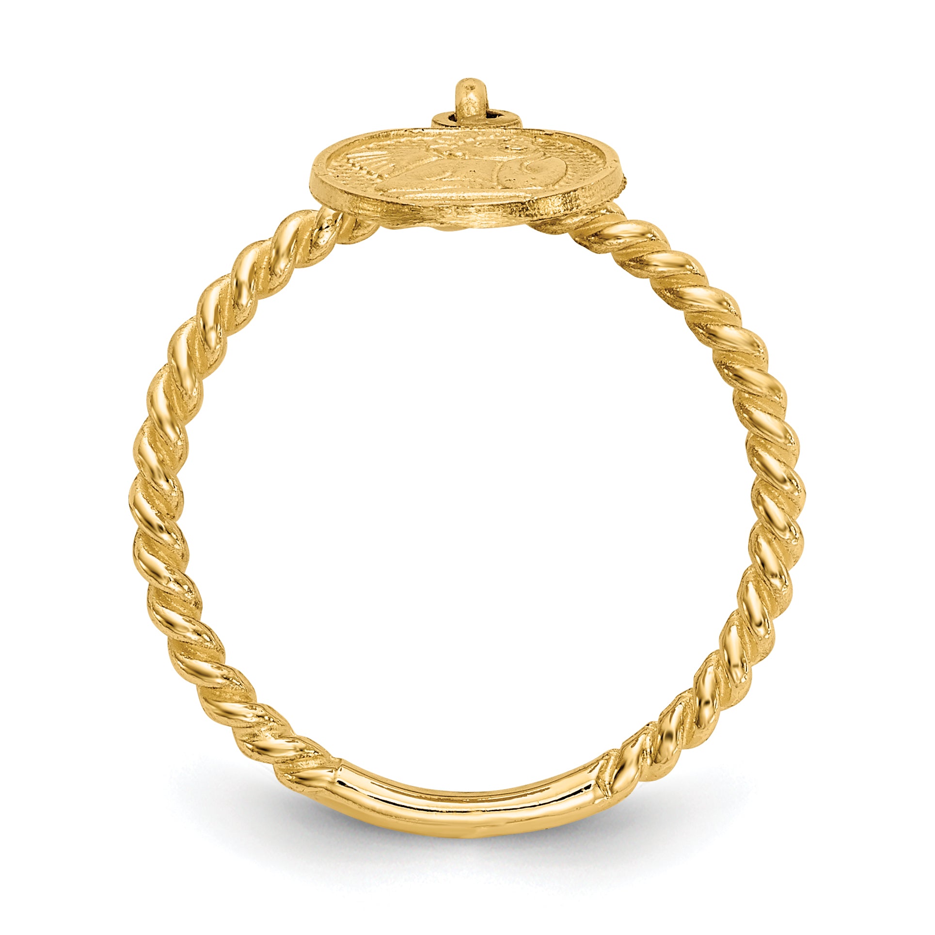 Angel Dangle Twisted Band Ring in 14K Yellow Gold Secondary image