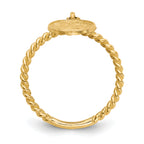 14k Polished Angel Dangle Charm Child's Ring