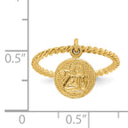 14k Polished Angel Dangle Charm Child's Ring