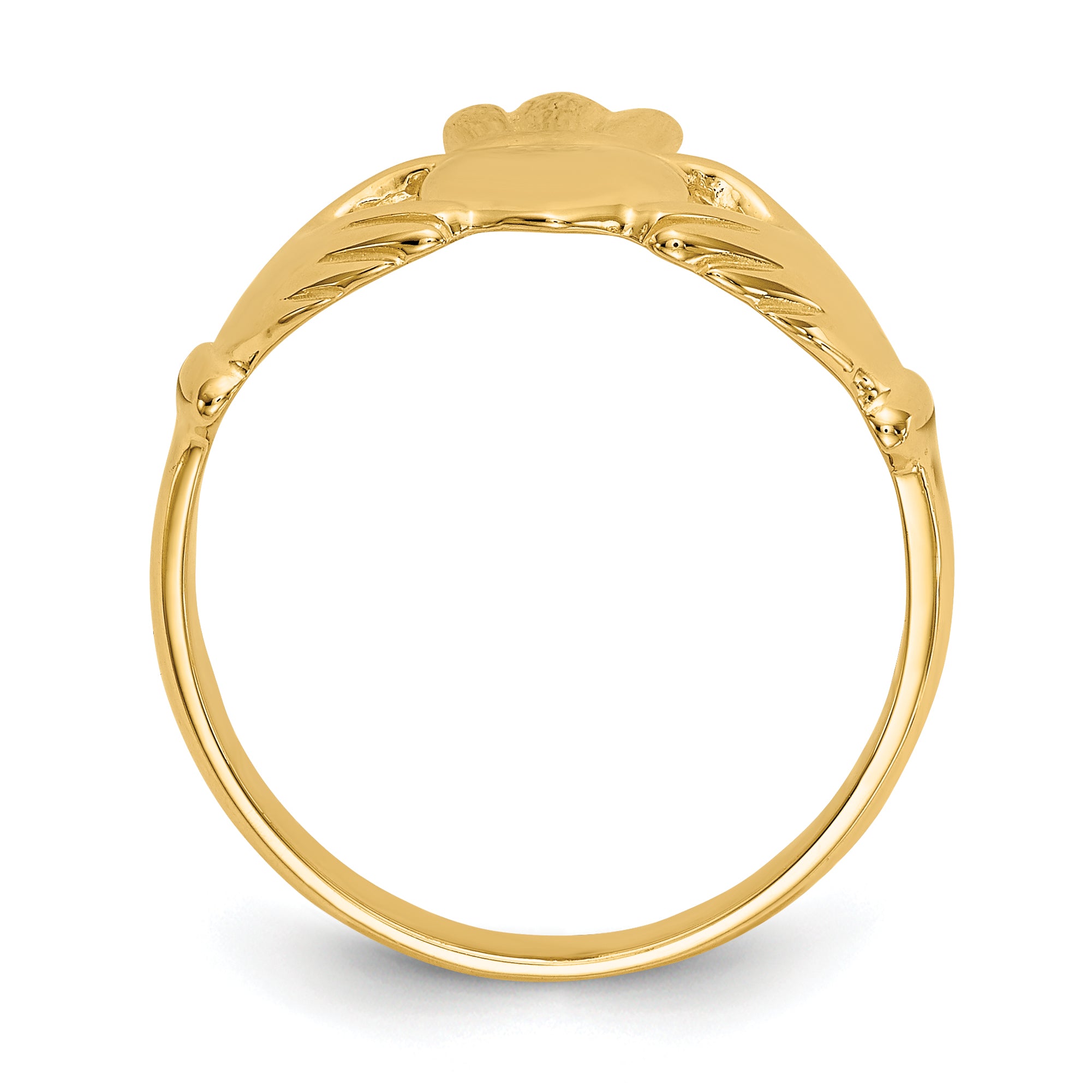14k Polished Claddagh Ring Secondary image