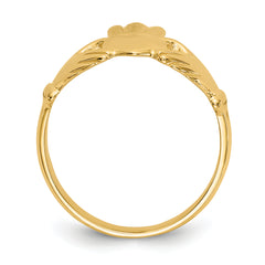 14k Polished Claddagh Ring