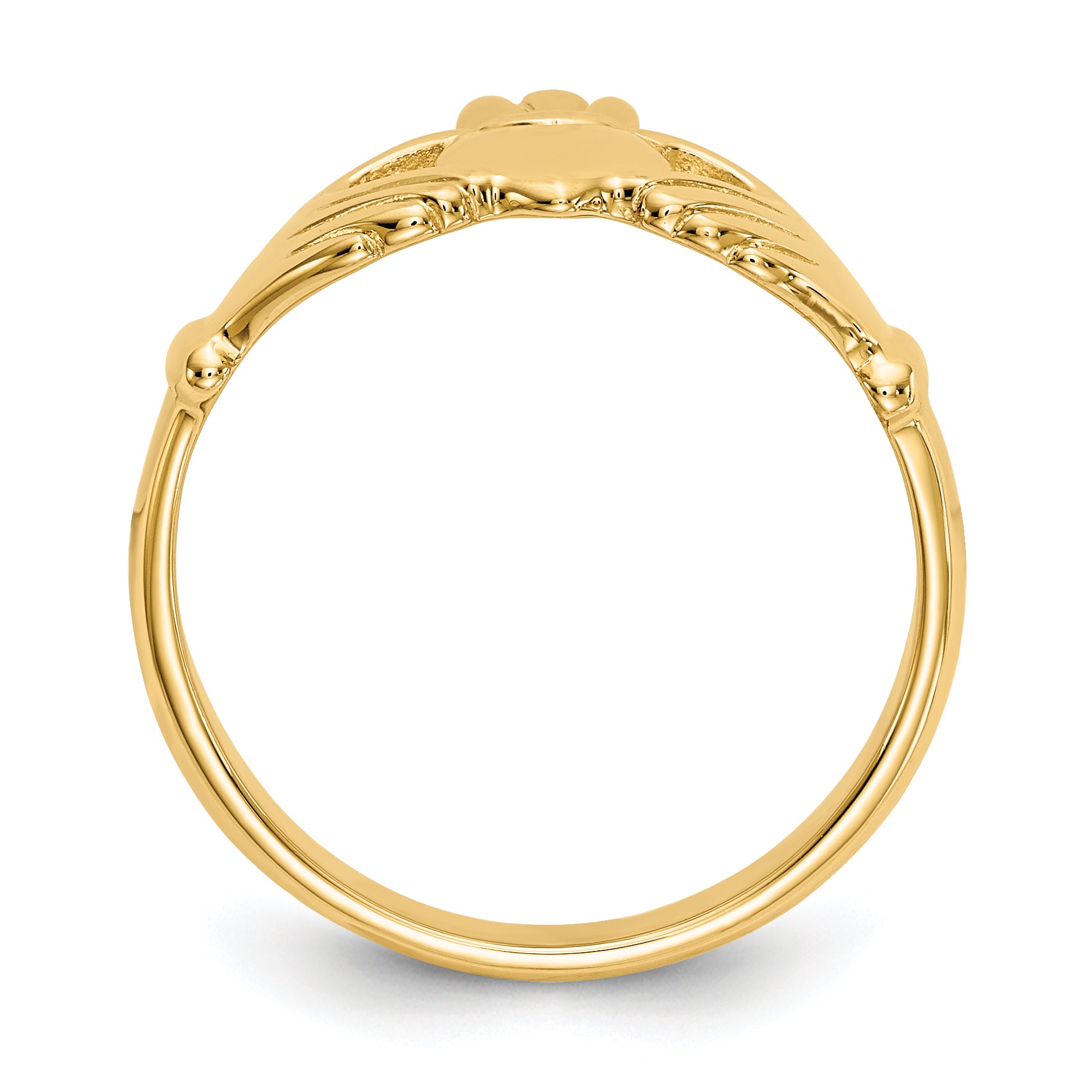 14k Polished Claddagh Ring