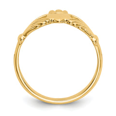 14k Polished Claddagh Ring