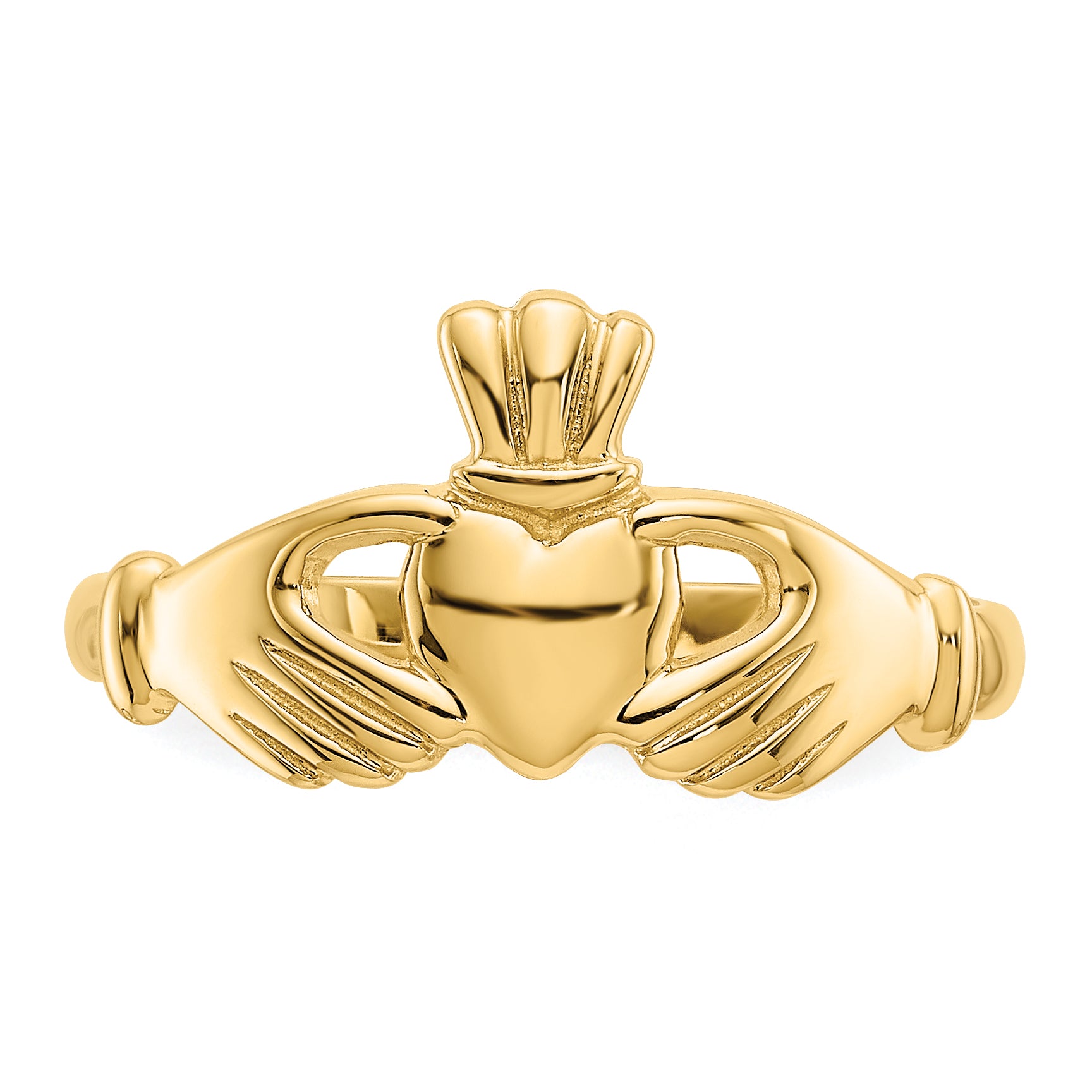14k Polished Claddagh Ring