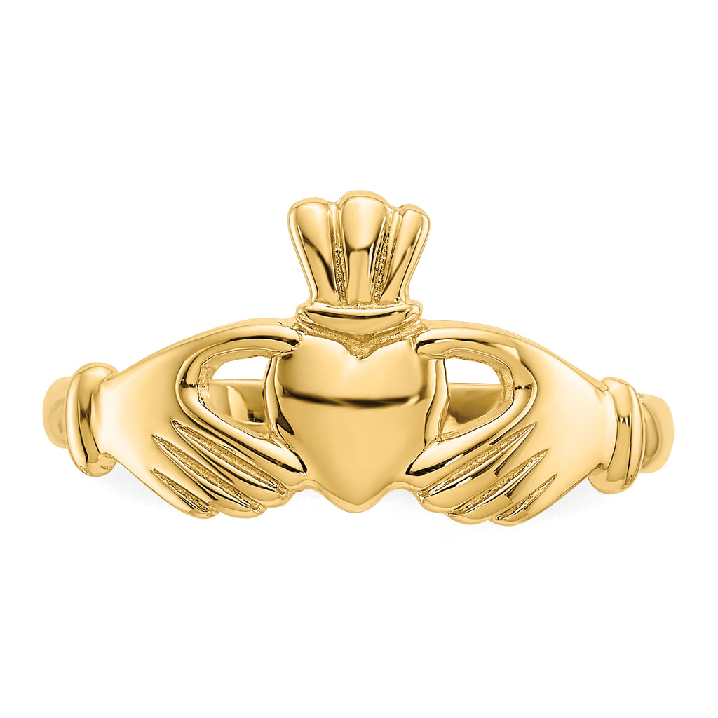14k Polished Claddagh Ring