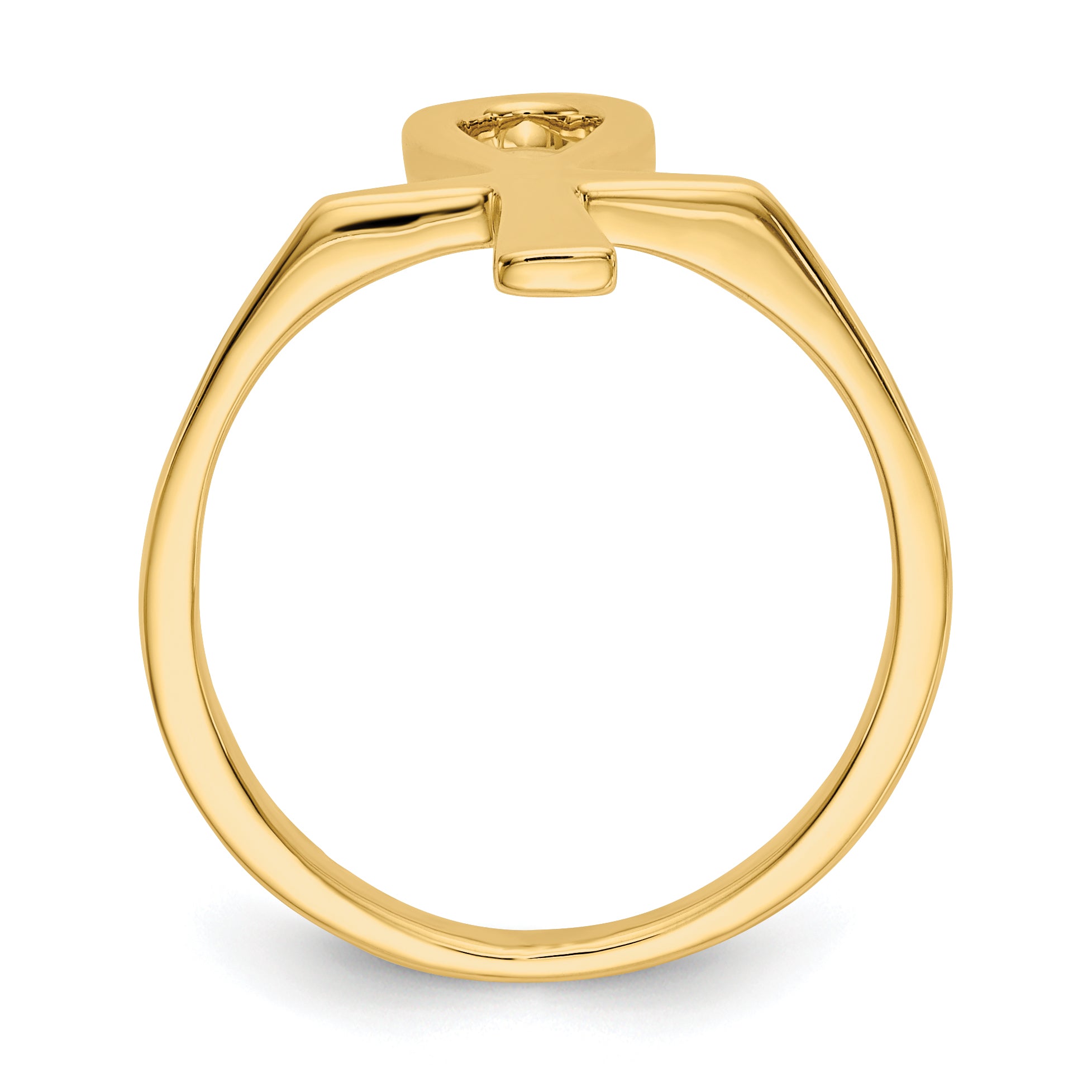 14k Polished Ankh Egyptian Cross Ring Secondary image