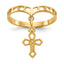14k Polished Cross Dangle Charm Ring