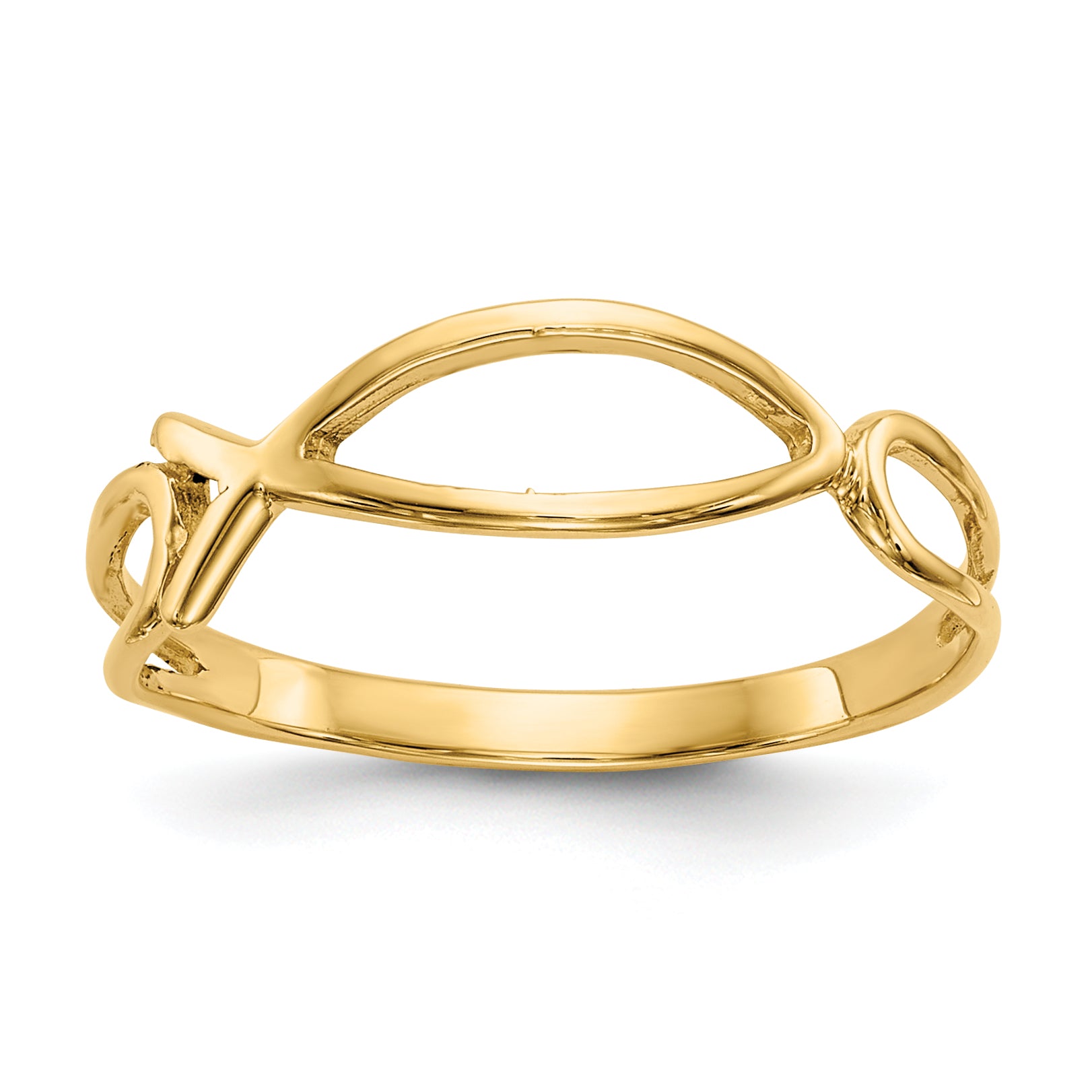 14k Polished Ichthus Fish Ring Main image