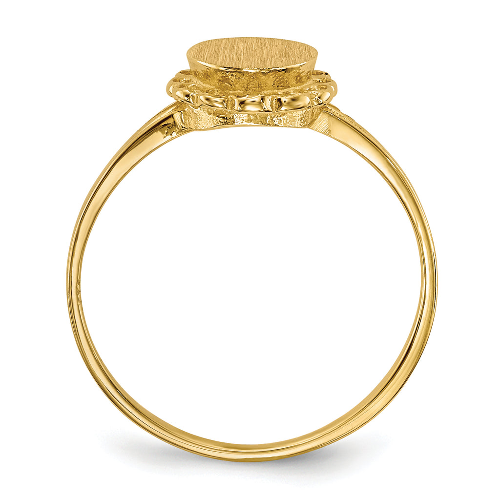 14k 6.5x7.5mm Open Back Signet Ring