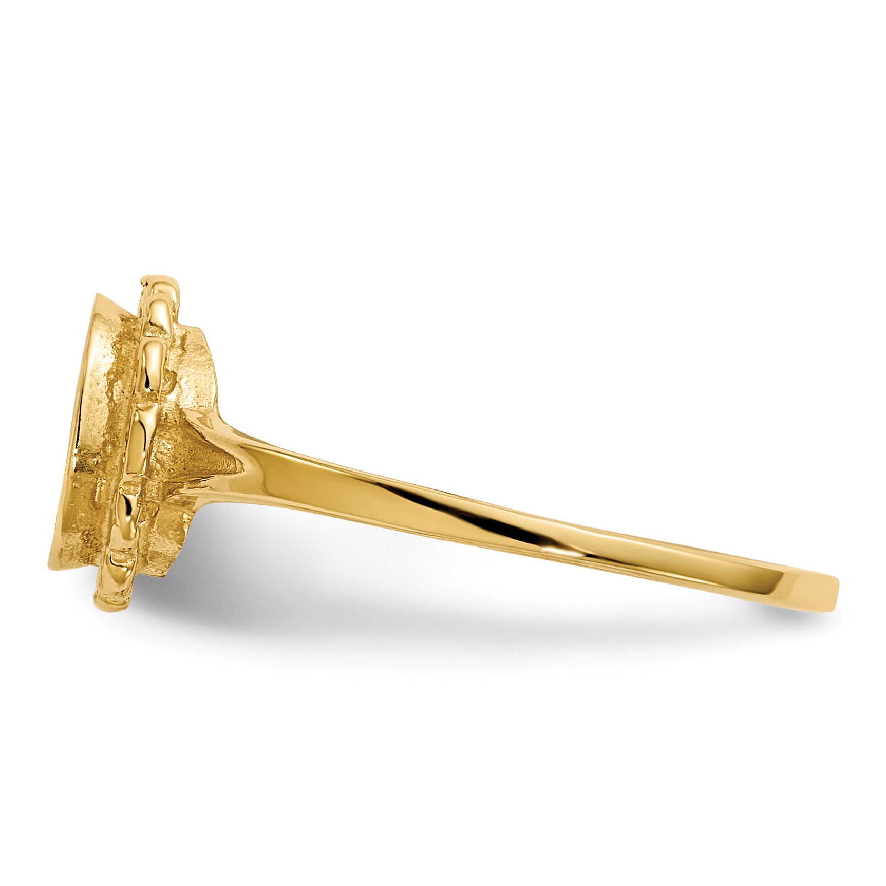 14k 6.5x7.5mm Open Back Signet Ring