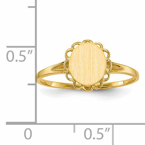 14k 6.5x7.5mm Open Back Signet Ring