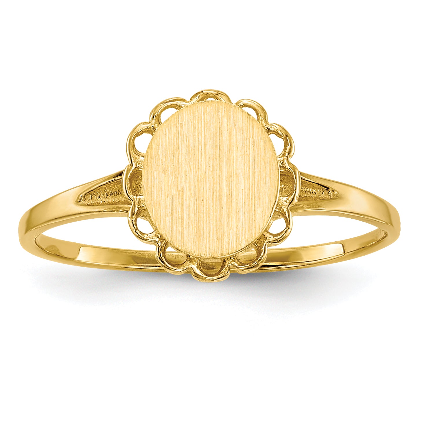 14k 6.5x7.5mm Open Back Signet Ring Main image