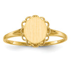 14k 6.5x7.5mm Open Back Signet Ring