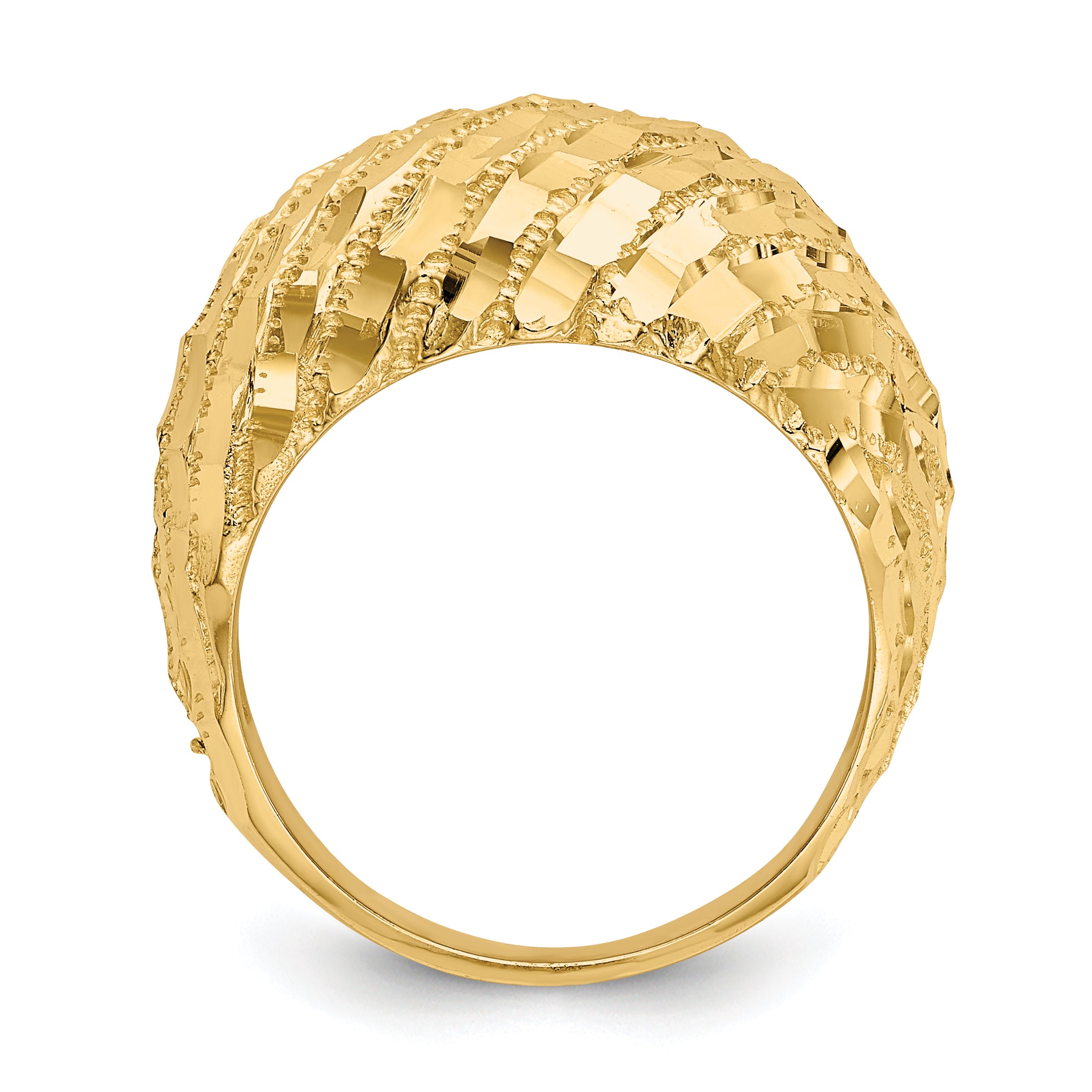 14k Diamond-Cut Dome Ring Secondary image