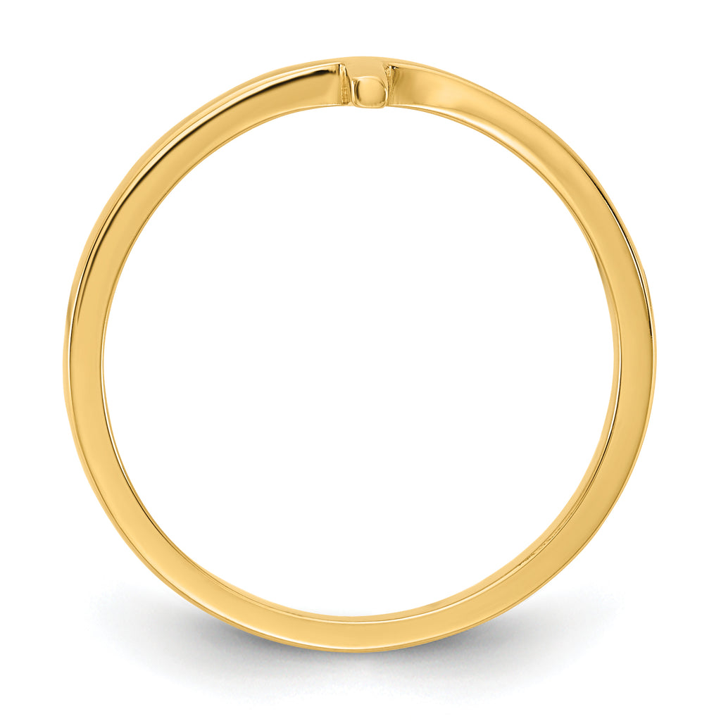 10k YG Sideways Cross Ring