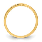 10k YG Sideways Cross Ring