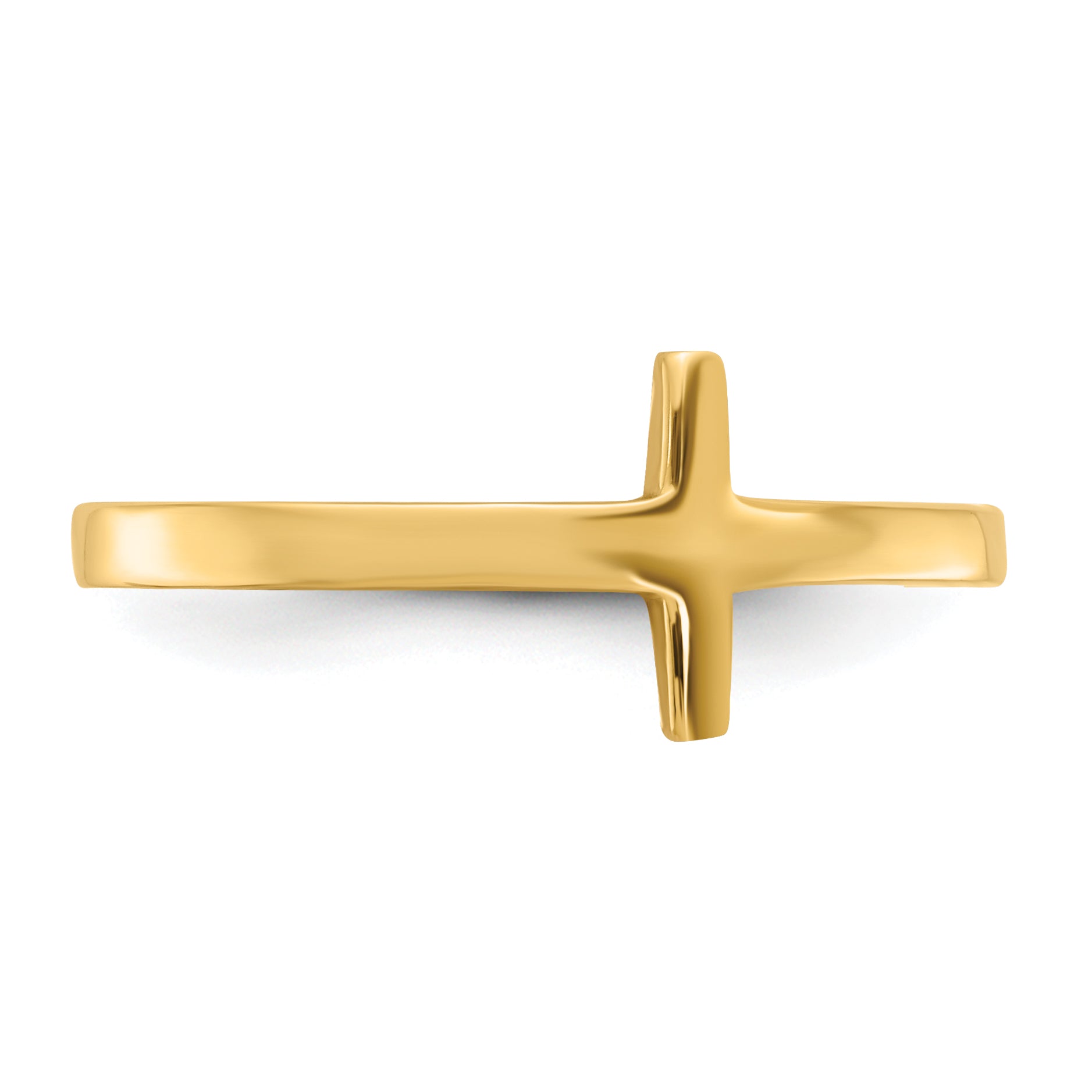 10k YG Sideways Cross Ring