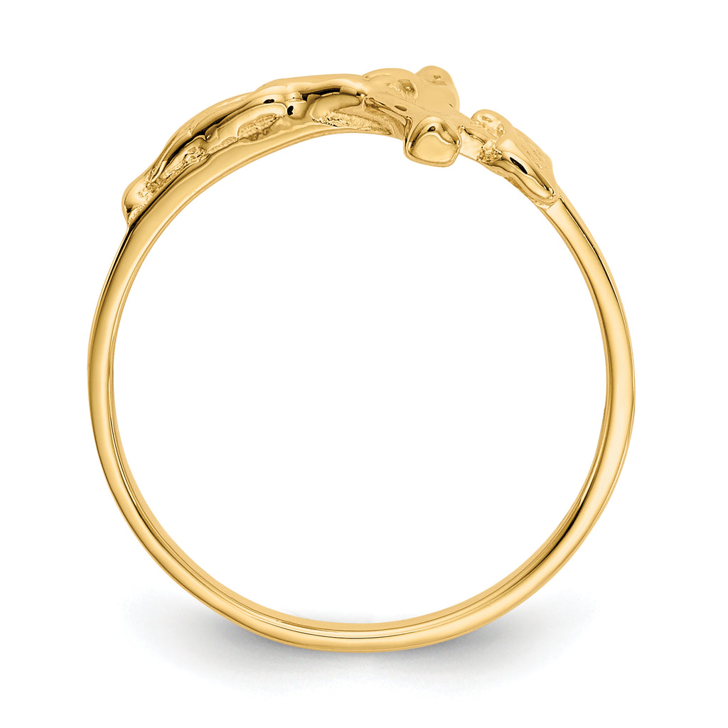 14k Childs Polished Crucifix Ring