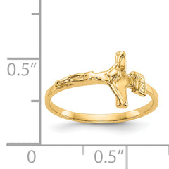 14k Childs Polished Crucifix Ring