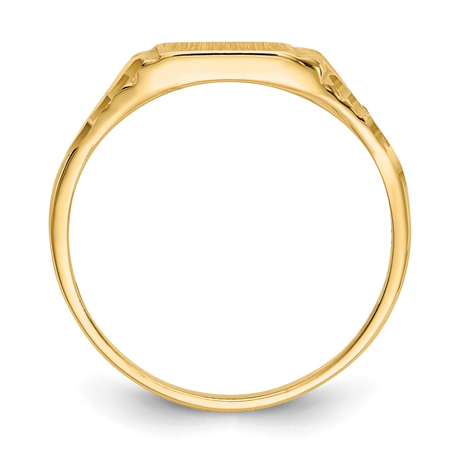 14k Childs Diamond-Cut Signet Ring Secondary image