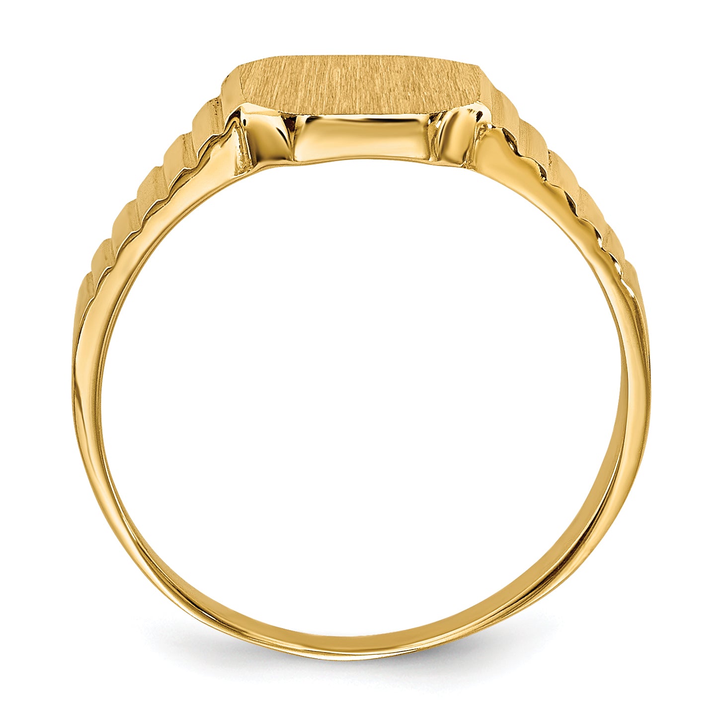 14k 7.5x6.0mm Child's Open Back Signet Ring Secondary image