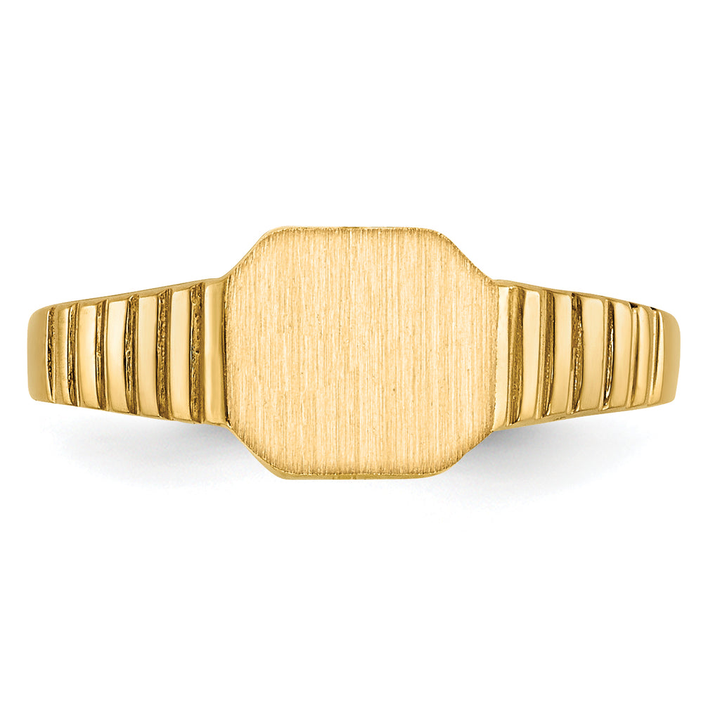 14k 7.5x6.0mm Child's Open Back Signet Ring