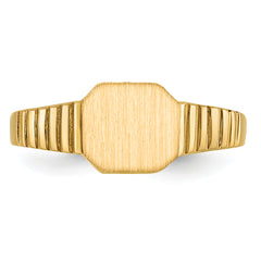 14k 7.5x6.0mm Child's Open Back Signet Ring