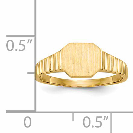 14k 7.5x6.0mm Child's Open Back Signet Ring