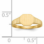 14k 7.5x6.0mm Child's Open Back Signet Ring