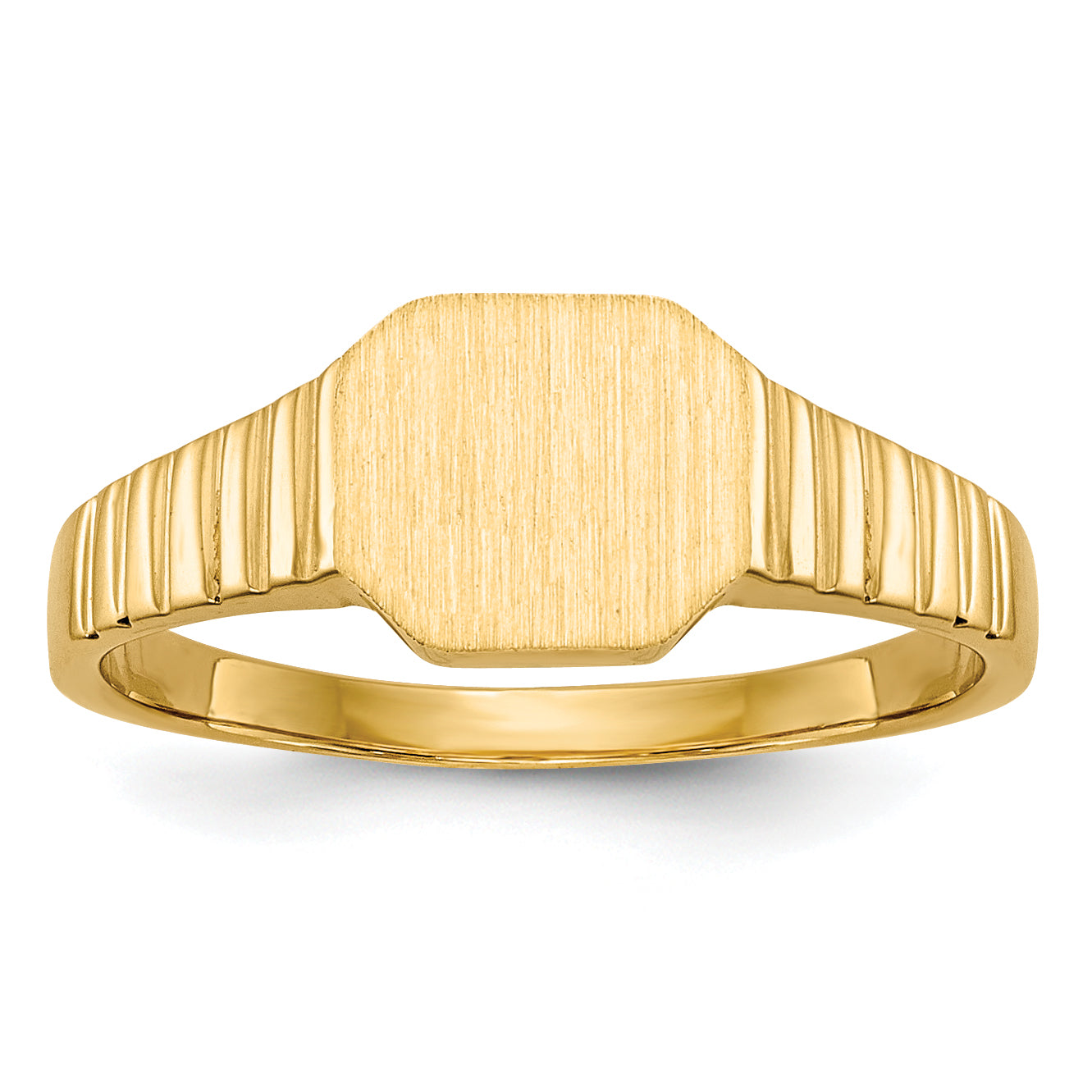 14k 7.5x6.0mm Child's Open Back Signet Ring