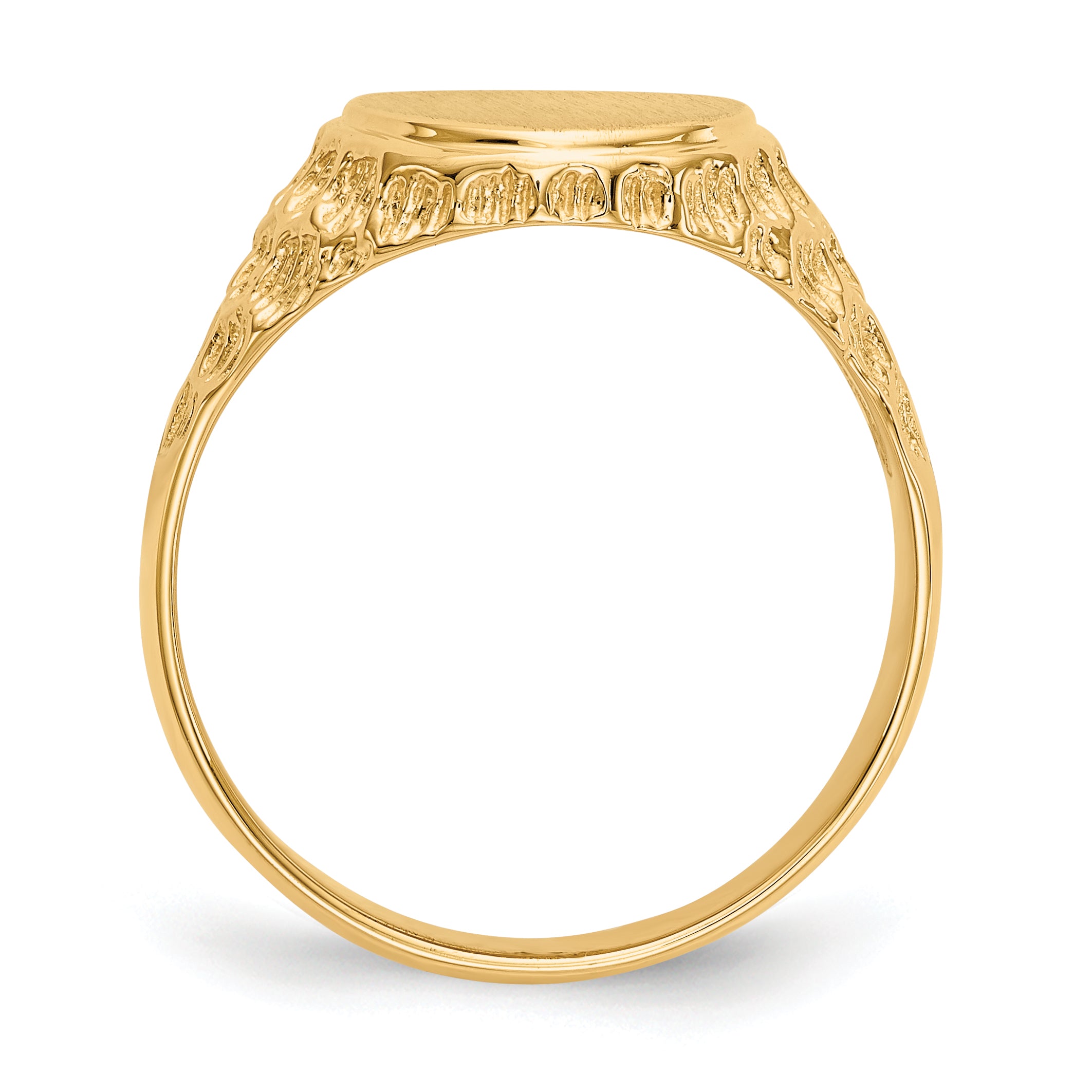 14k 10.5x12.5mm Open Back Mens Signet Ring Secondary image