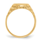 14k 10.5x12.5mm Open Back Mens Signet Ring