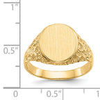 14k 10.5x12.5mm Open Back Mens Signet Ring