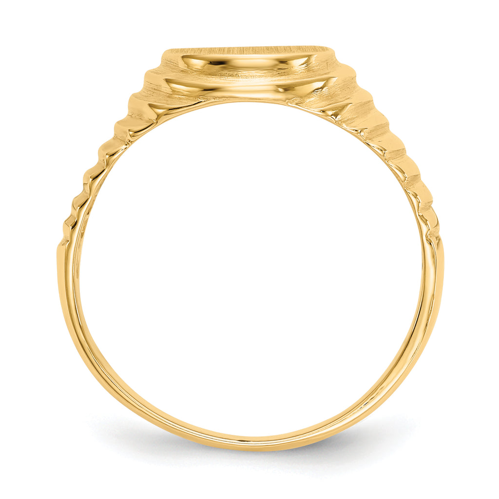 14k 10.5x9.5mm Open Back Mens Signet Ring