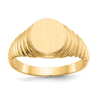 14k 10.5x9.5mm Open Back Mens Signet Ring