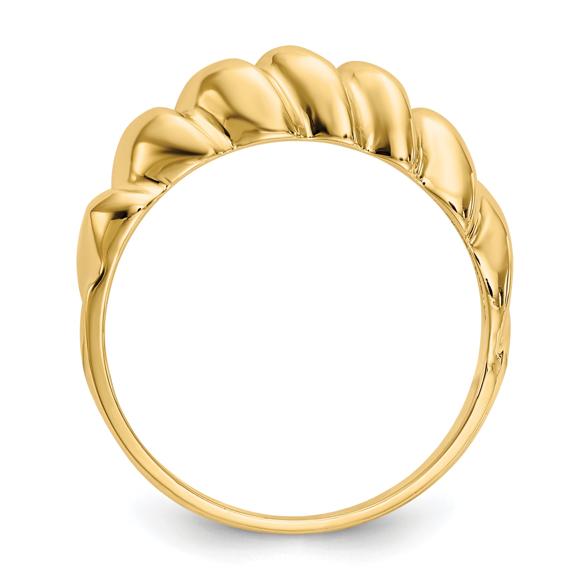 14k Polished Twisted Dome Ring