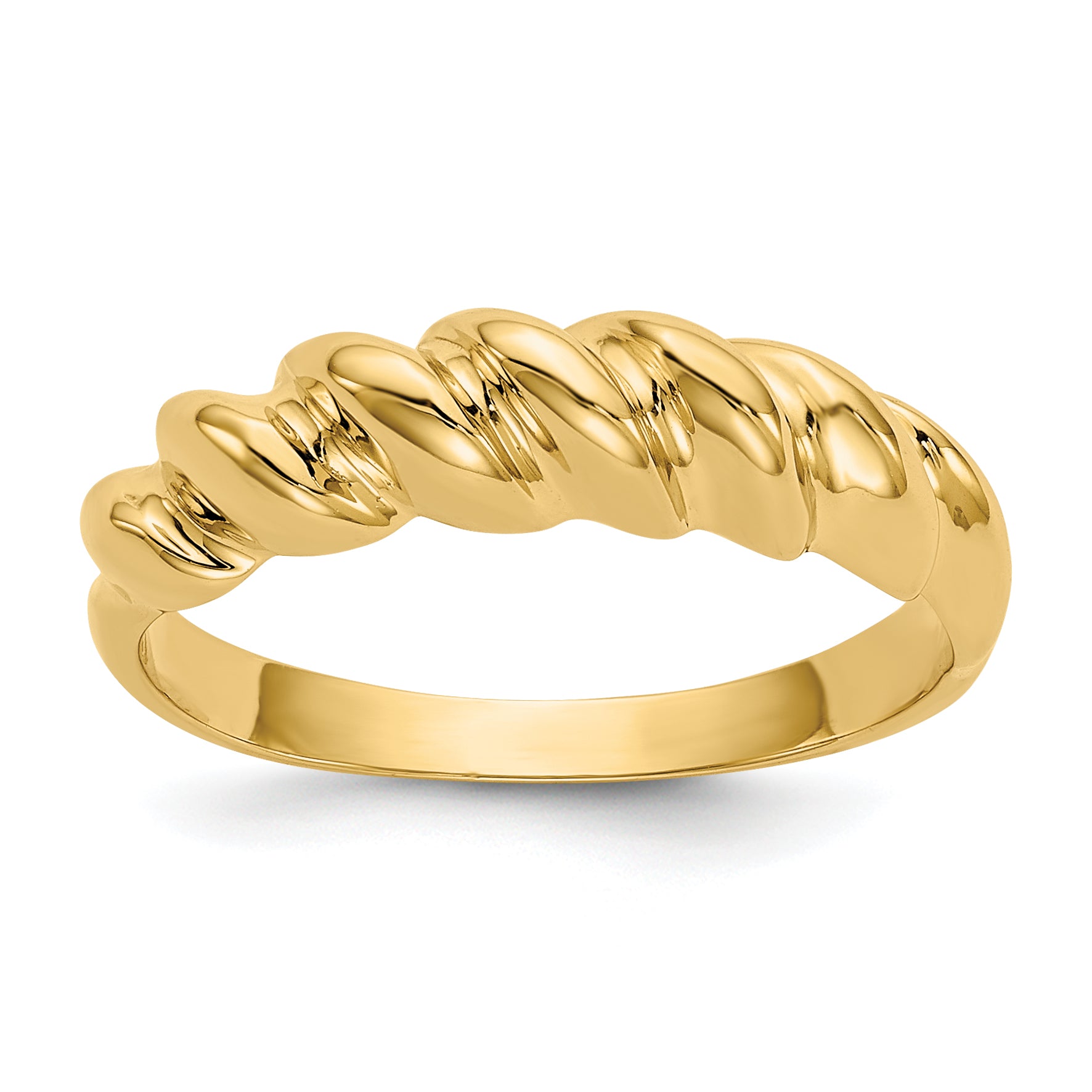 14k Polished Twisted Dome Ring Main image