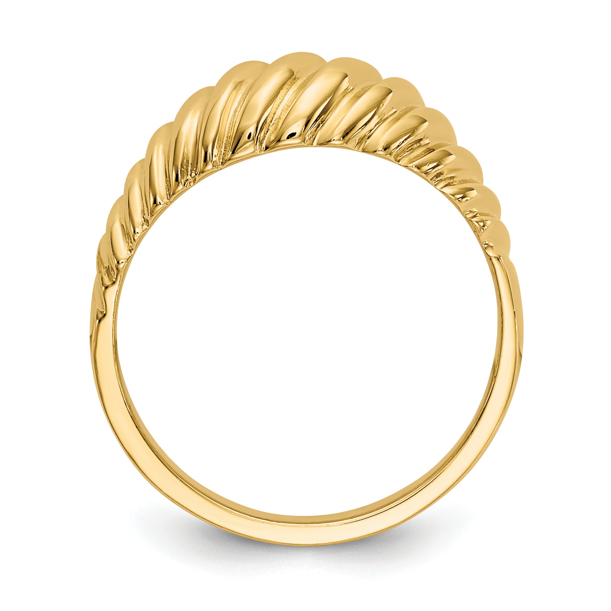 14k Polished Scalloped Dome Ring