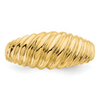 14k Polished Scalloped Dome Ring