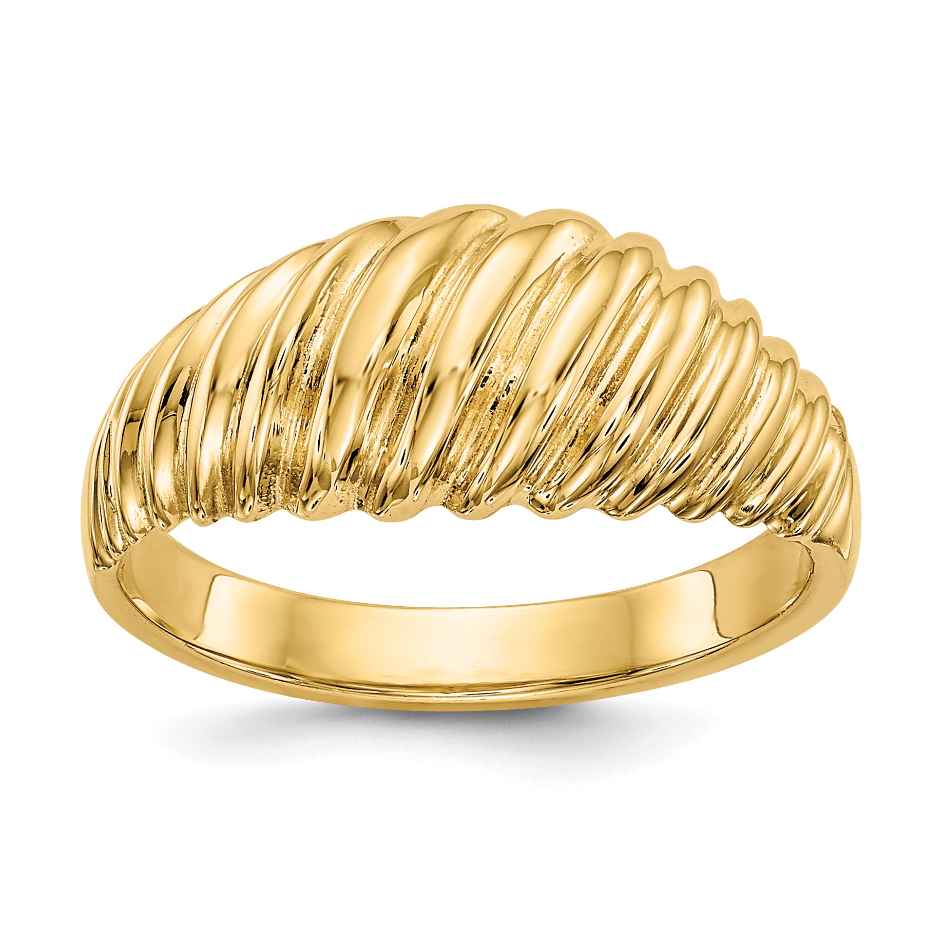 14k Polished Scalloped Dome Ring Main image