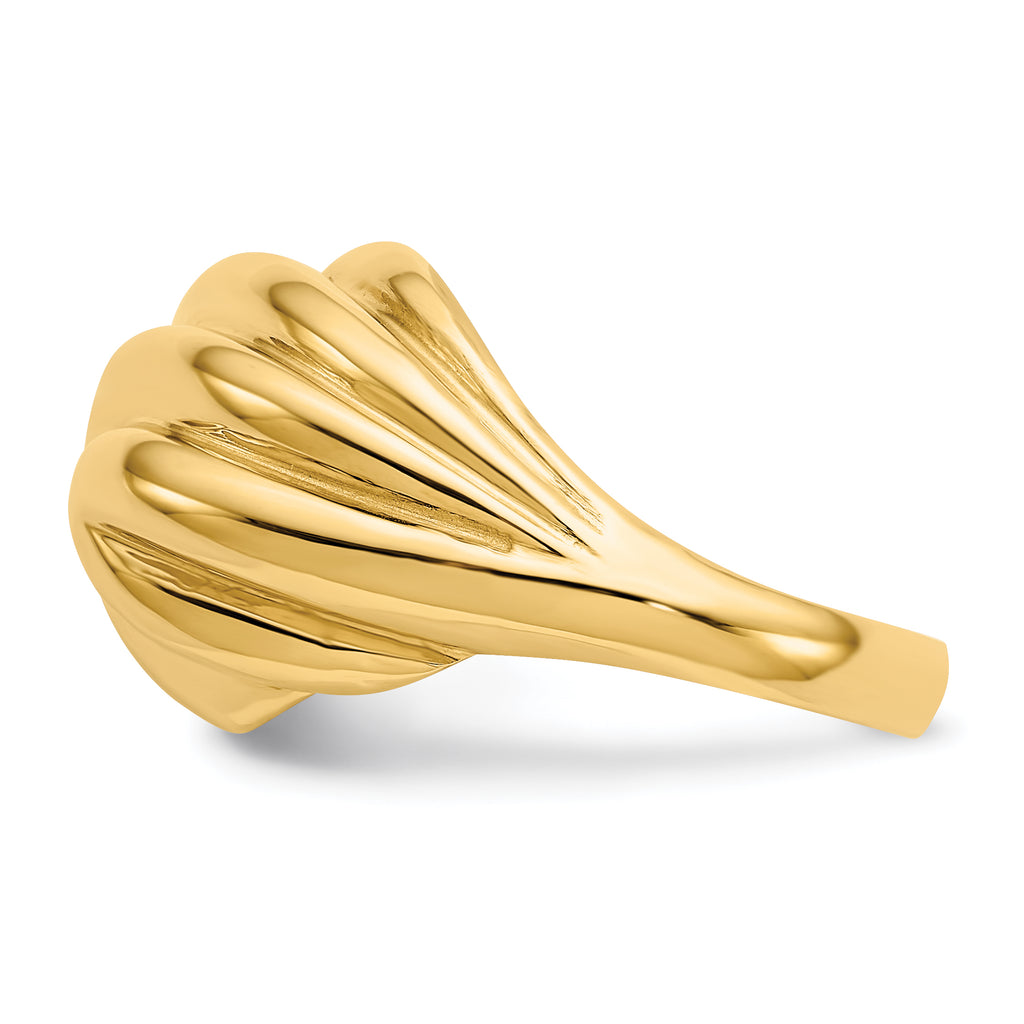 14k Polished Swirl Dome Ring