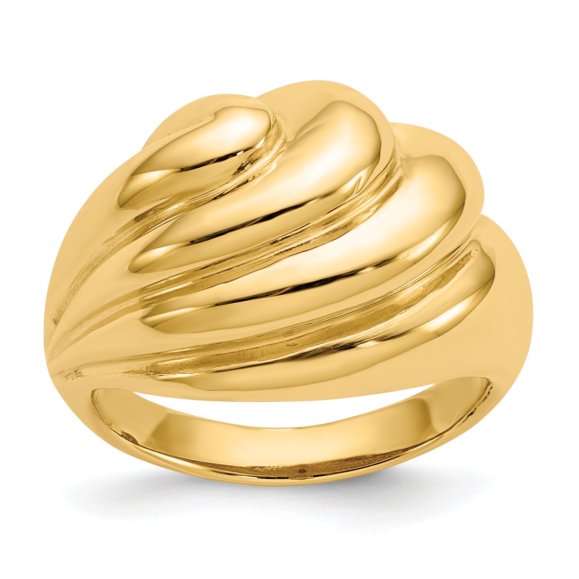 14k Polished Swirl Dome Ring Main image