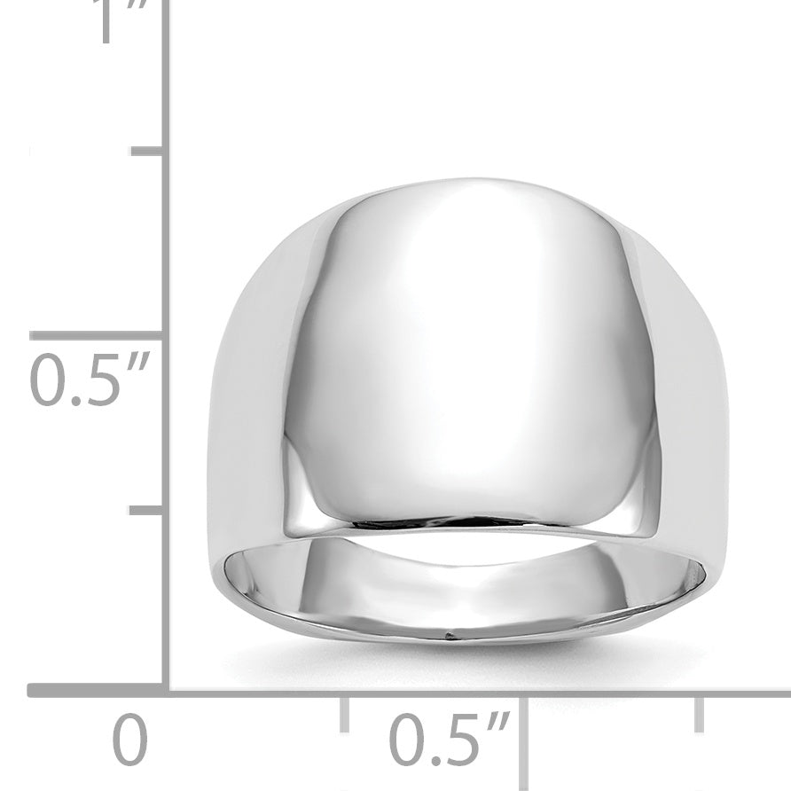 14k White Gold Polished Dome Ring Secondary image