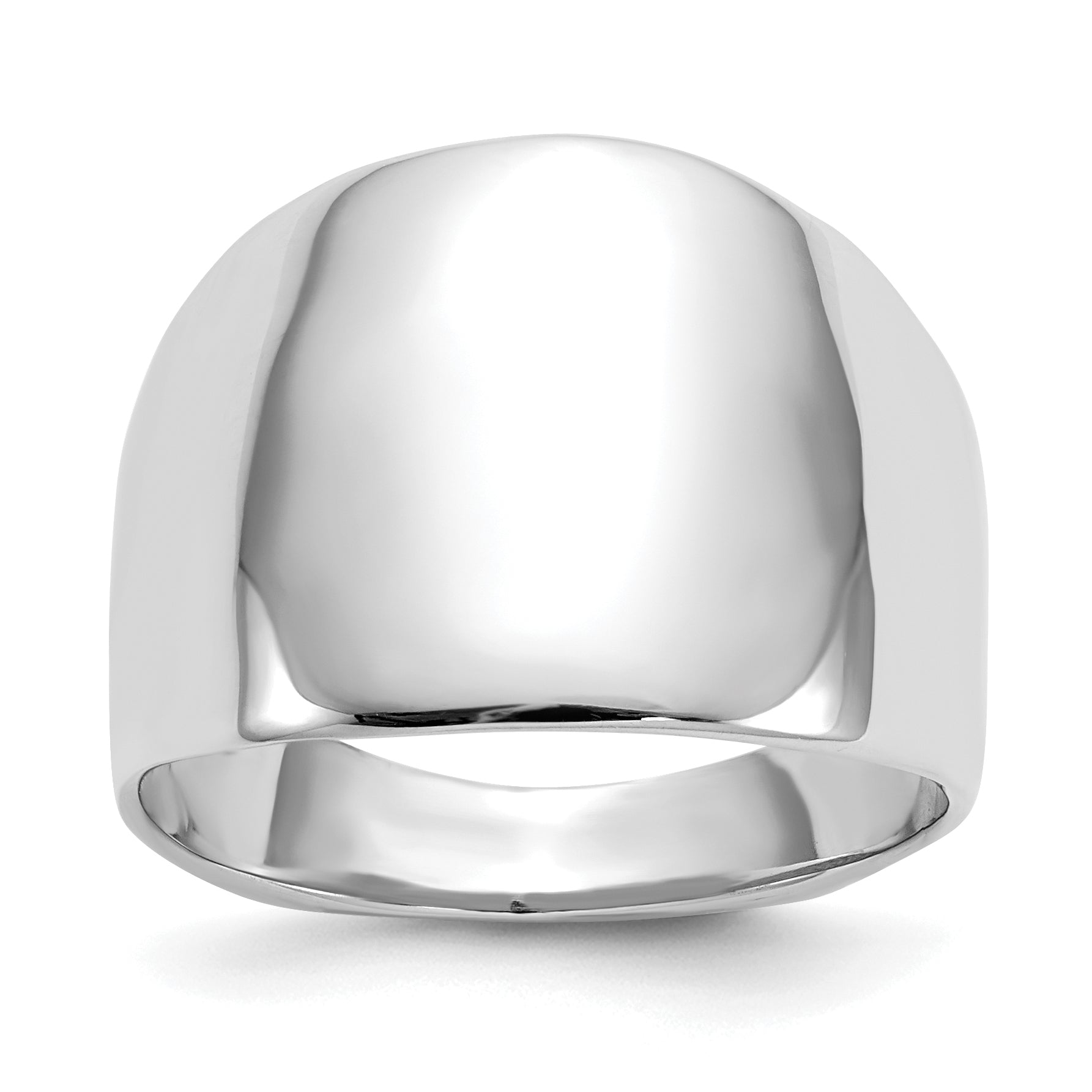 14k White Gold Polished Dome Ring Main image