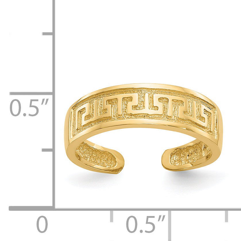 14k Greek Key Toe Ring