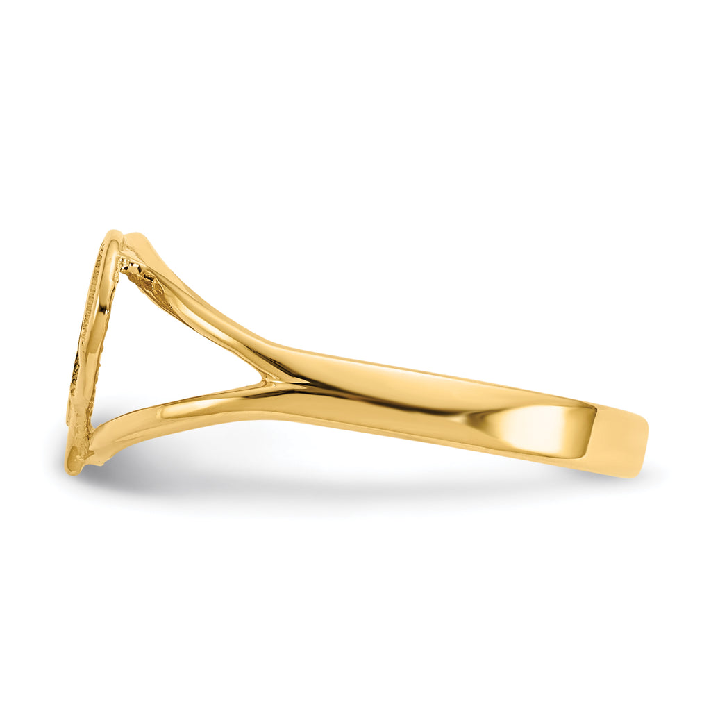 14k Polished Mom Heart Ring
