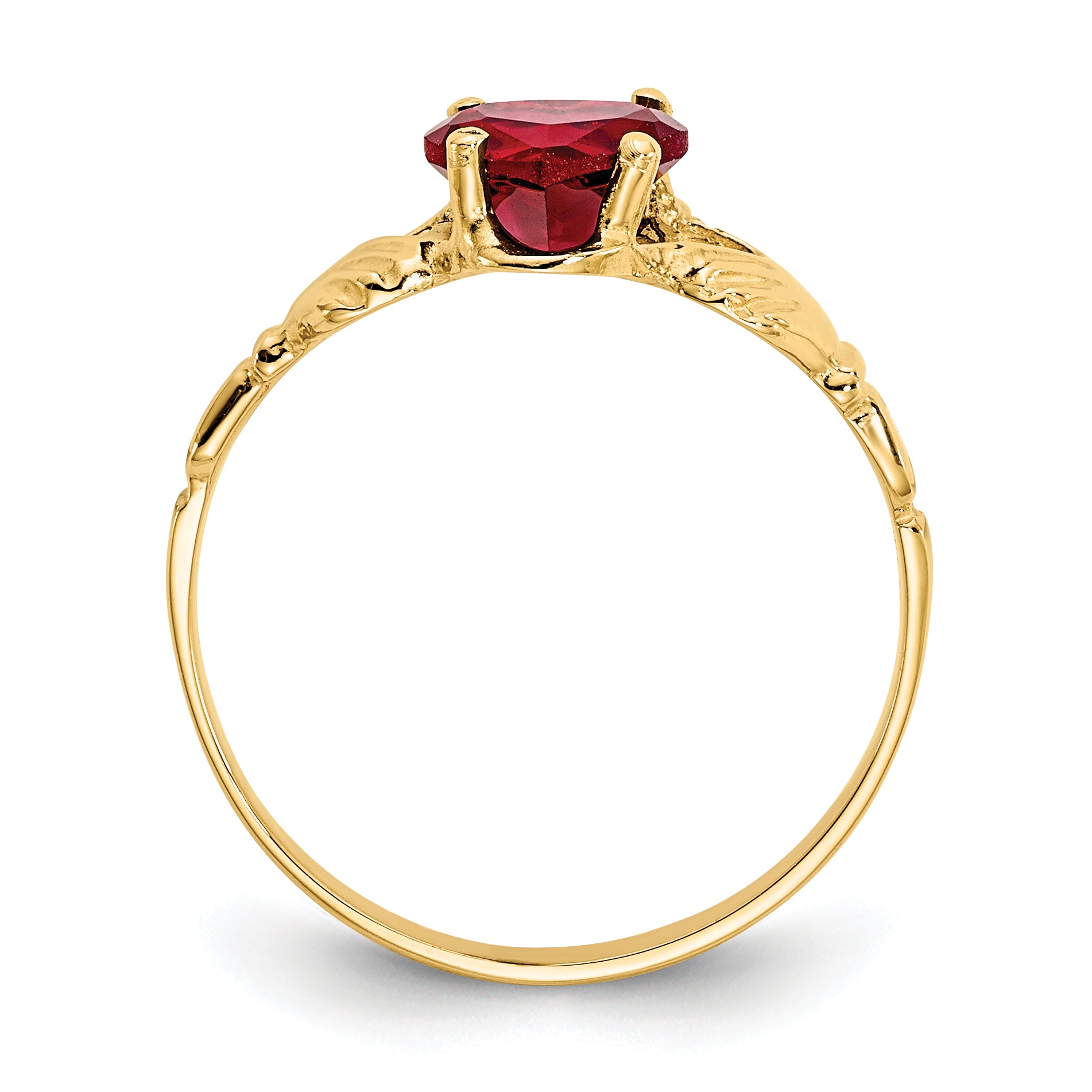 14k January CZ Birthstone Claddagh Ring Secondary image